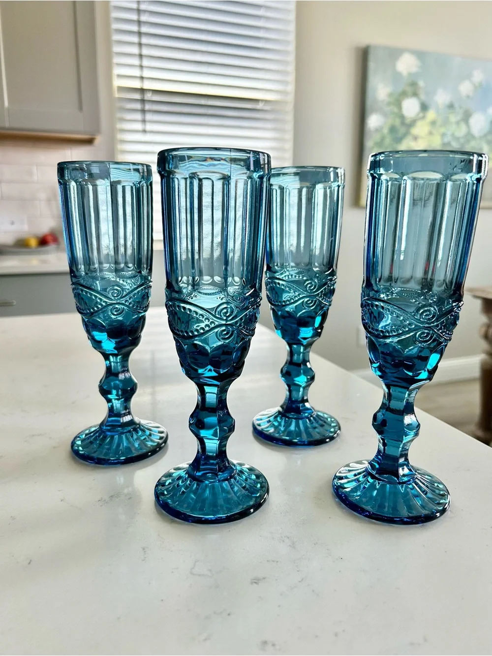 Cobalt blue wine glasses~set of 4